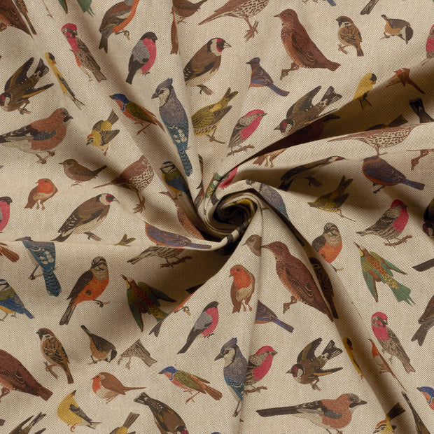 Linen Look fabric Brown digital printed 