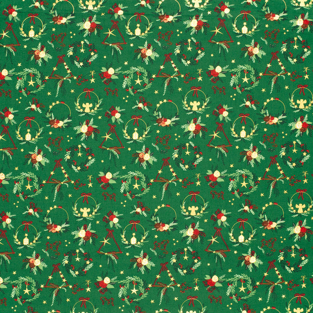 Popeline de Coton tissu Vert 