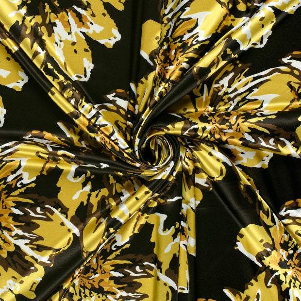 Satin fabric Oker printed 