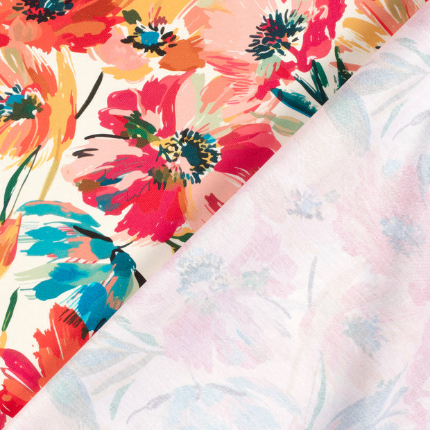 Panama fabric Flowers digital printed 