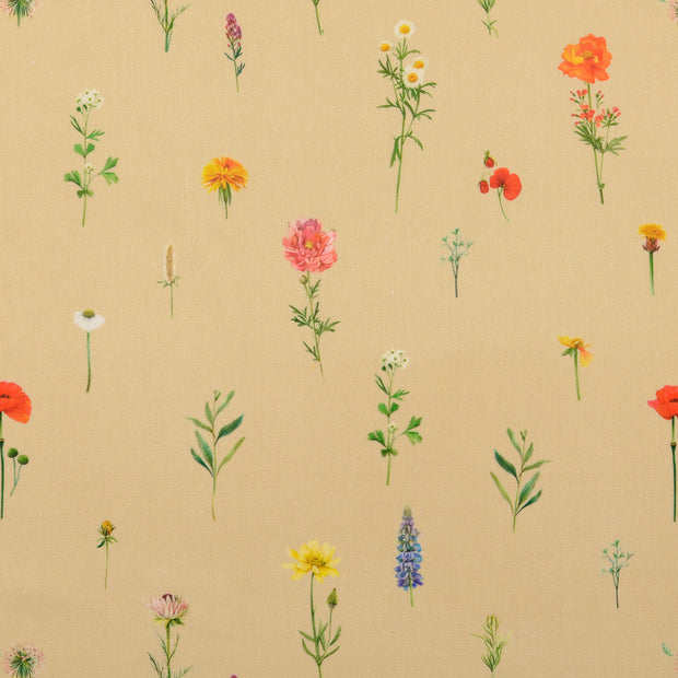 Fahnentuch fabrik Blumen Beige