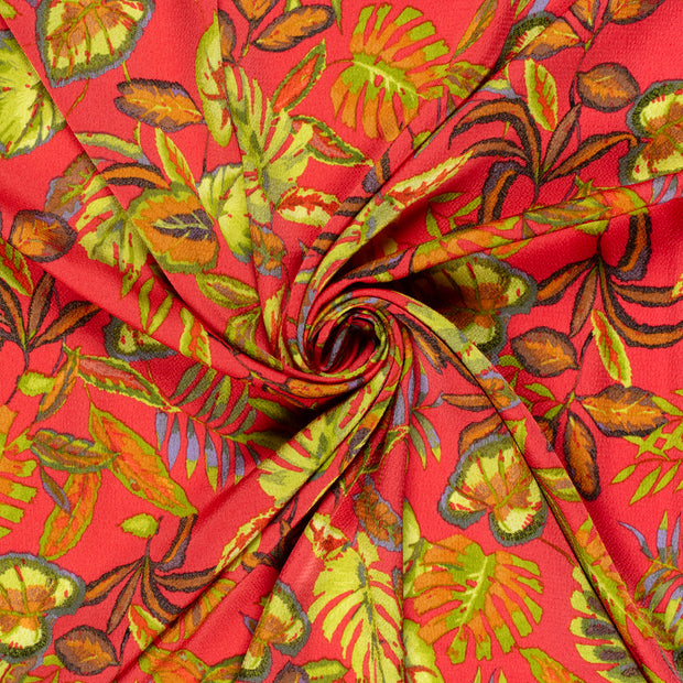 Polyester Bubble tela Rojo oscuro estampado 