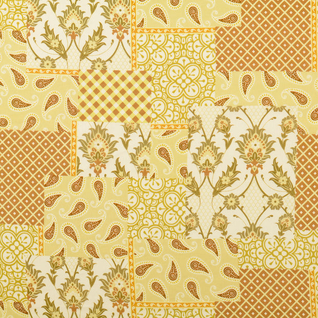 Popeline de Coton tissu paisley Jaune