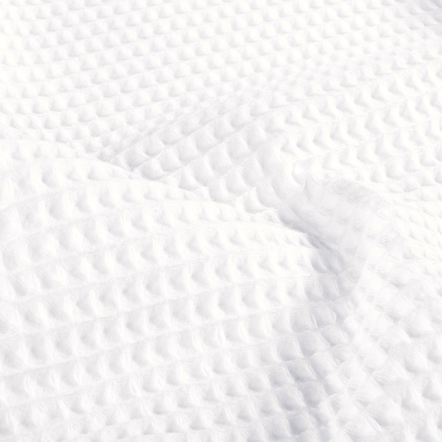 Waffle piqué fabric Unicolour Optical White | Wholesale fabrics 