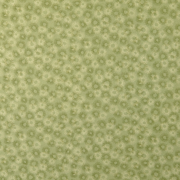 Algodón Popelina tela Flores Verde oliva