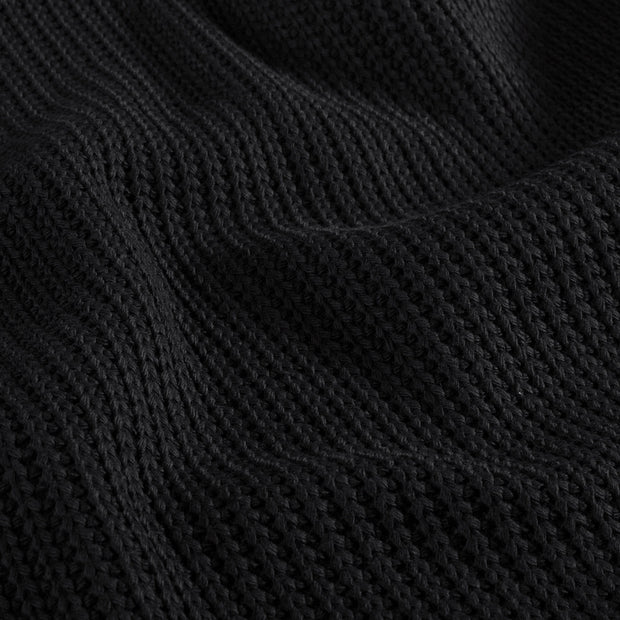 Heavy Knit fabric Cable Black