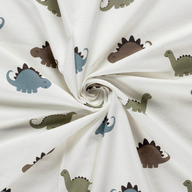 Flannel fabric Off White printed 
