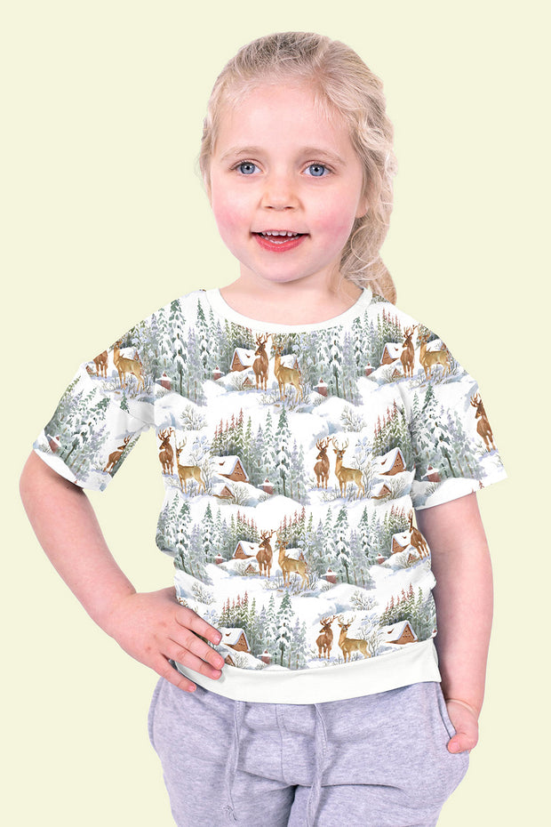 Jersey tissu cerfs Blanc optique