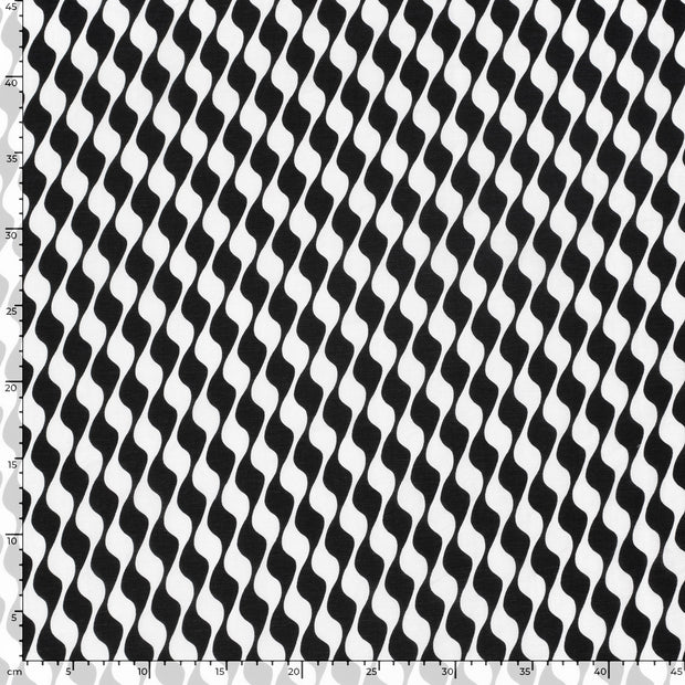 Viscose Nylon Twill stof Abstract Zwart