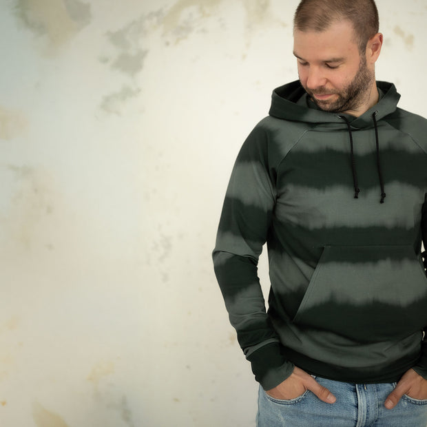 French Terry tissu rayures Vert