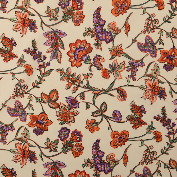 Cotton Poplin fabric Paisley Multicolor