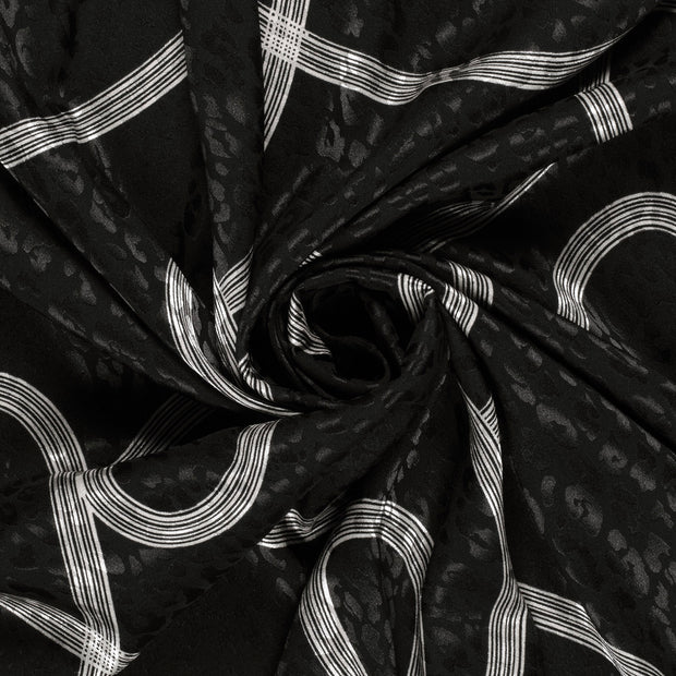 Satin Jacquard fabric Panther Black