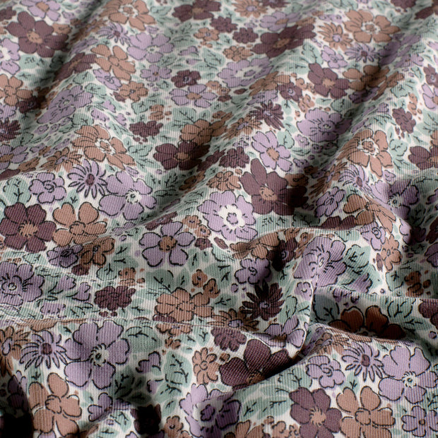 Jersey fabric Flowers Off White