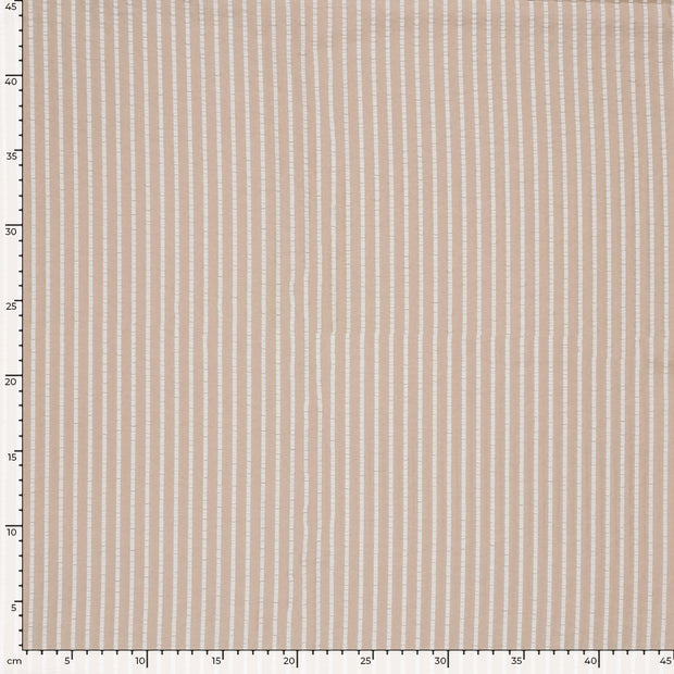 Seersucker stof Strepen Beige