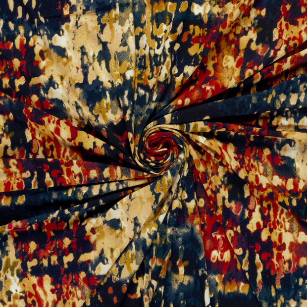 Viscose Vortex Jerséis tela Rojo estampado 