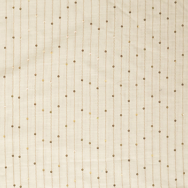 Viscose Lin Chaine et Trame tissu rayures Blanc