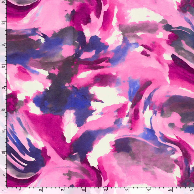 French Terry stof Abstract Fuchsia