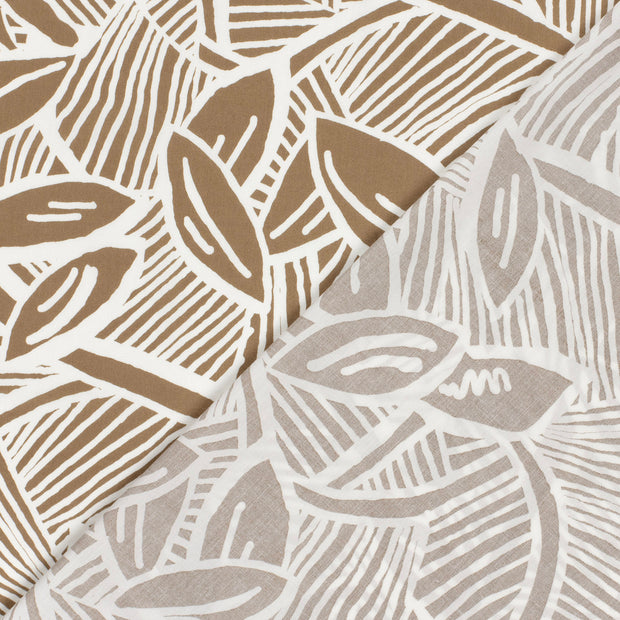 Satin de coton tissu Feuilles imprimé 