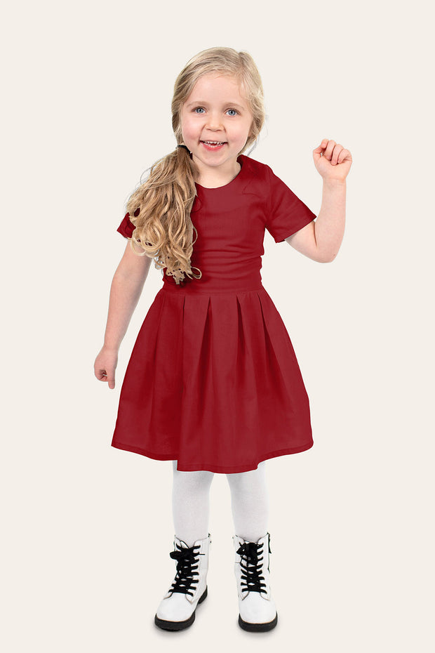 Viscosa Poplin tela Unicolor Rojo oscuro