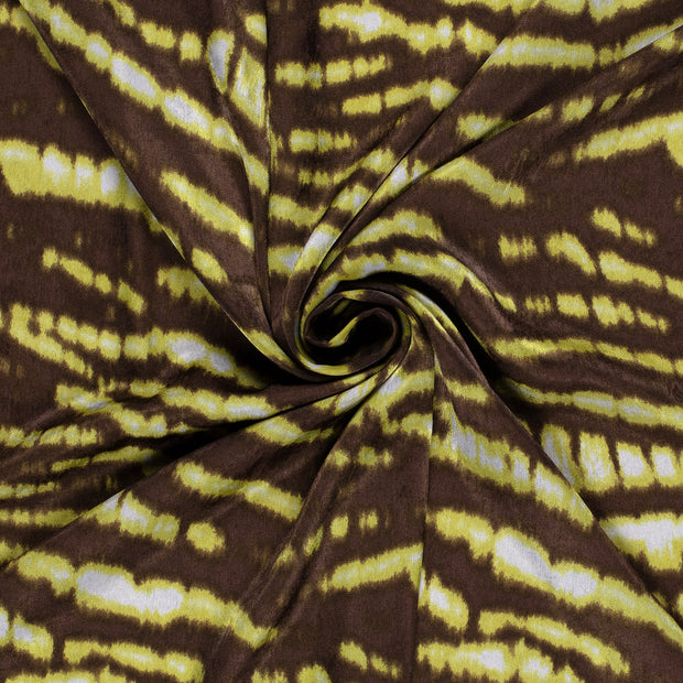 Satin Velvet fabric Dark Brown printed 