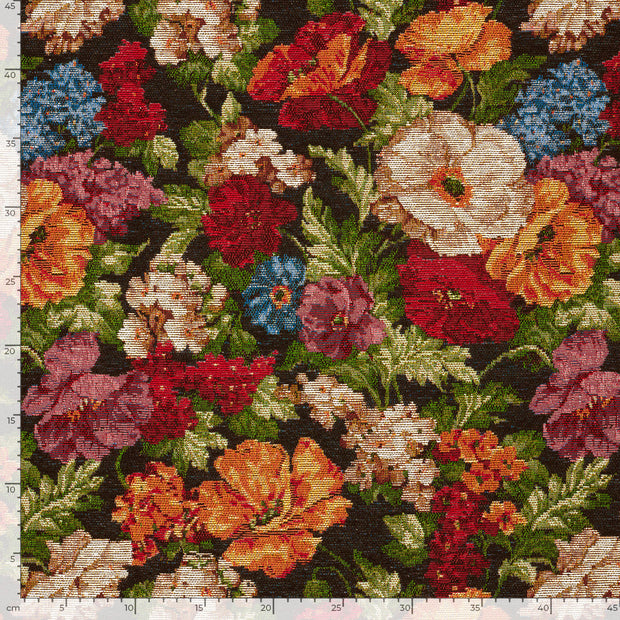 Jacquard fabrik Blumen Schwarz