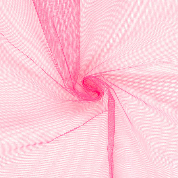 Tulle tissu Fuschia Fluo semi-transparent 