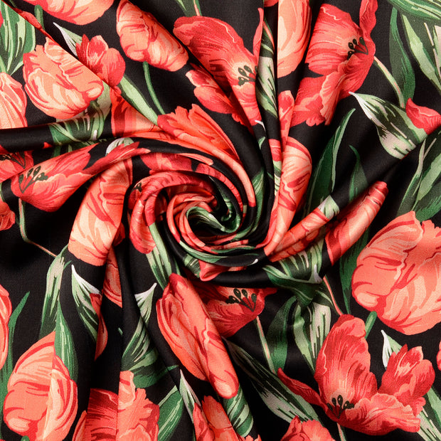 Viscose Satijn stof Rood 