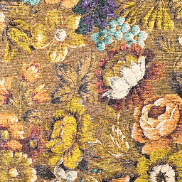Velvet fabric Flowers Oker