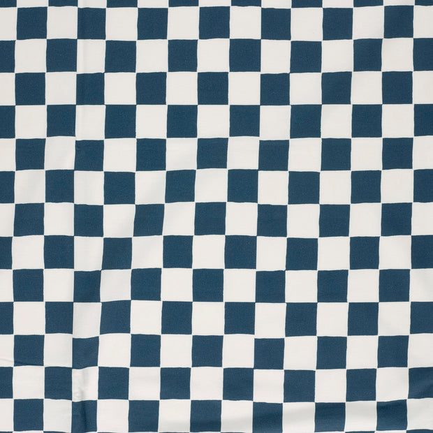 French Terry GOTS organic fabric Steel Blue matte 