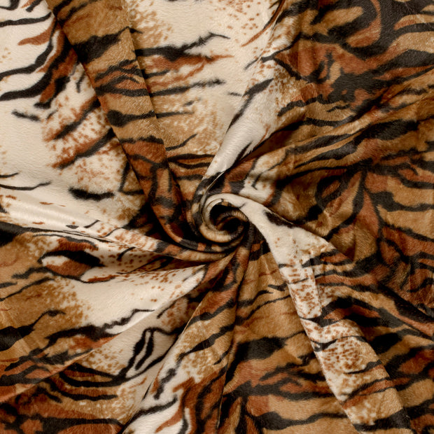 Velours fabric Camel printed 