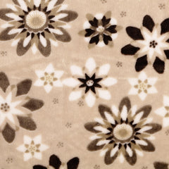 Fleece printed Flowers Beige