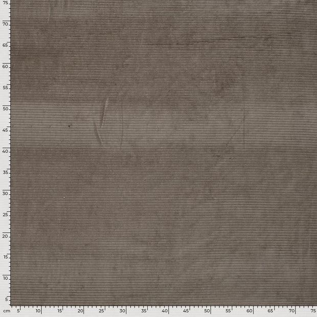 Nicky Velours Rib tissu Unicolore Gris taupe