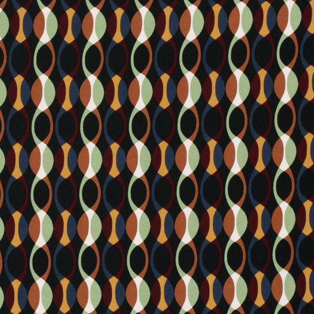 Viscose Twill fabric Abstract Dark Green