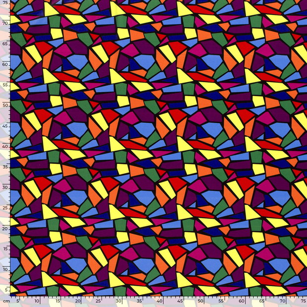 Polyester Jersey fabric Mozaik Black