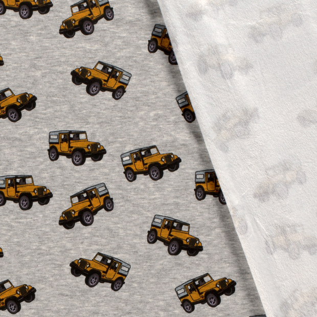 Alphen Fleece fabric Cars printed 