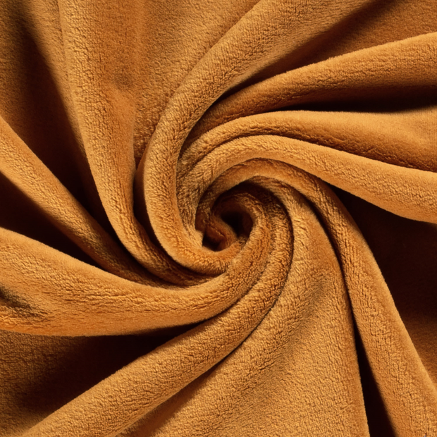 Coral Fleece fabric Unicolour Oker