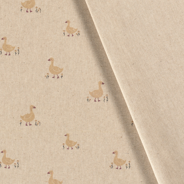 Panama fabric Birds printed 