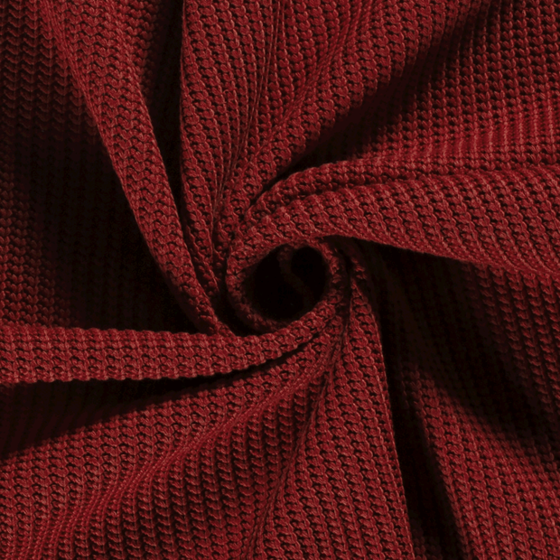 Heavy Knit tela Cable Rojo oscuro