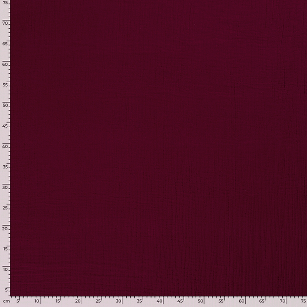 Muslin Triple Layer fabric Unicolour Bordeaux
