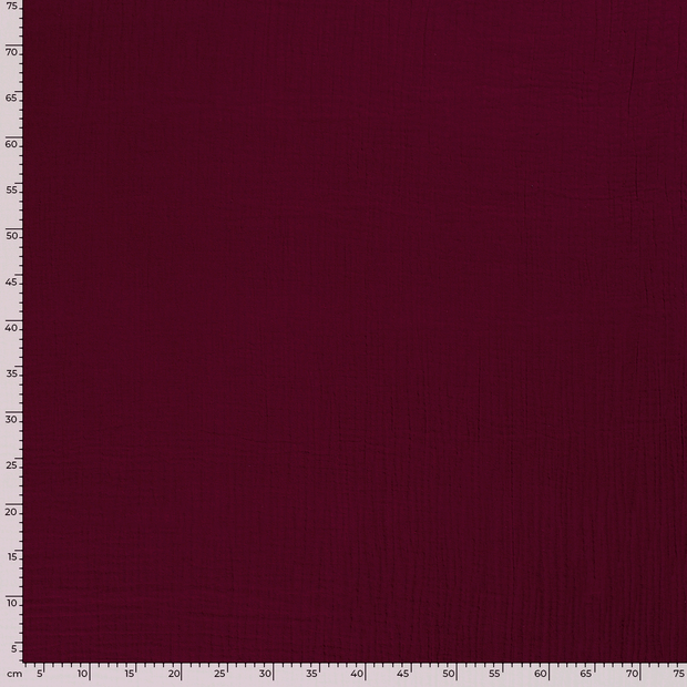 Triple Gaze tissu Unicolore Bordeaux