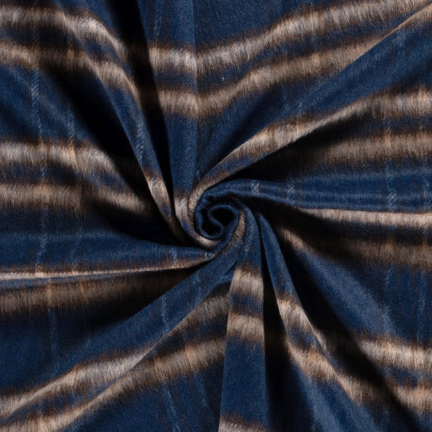 Jacquard tela Azul marino cepillado 