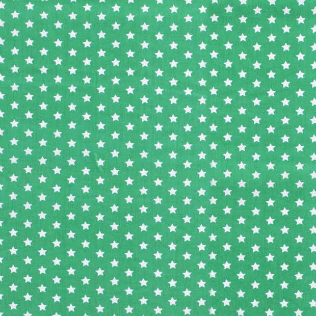 Algodón Popelina tela Estrellas Verde