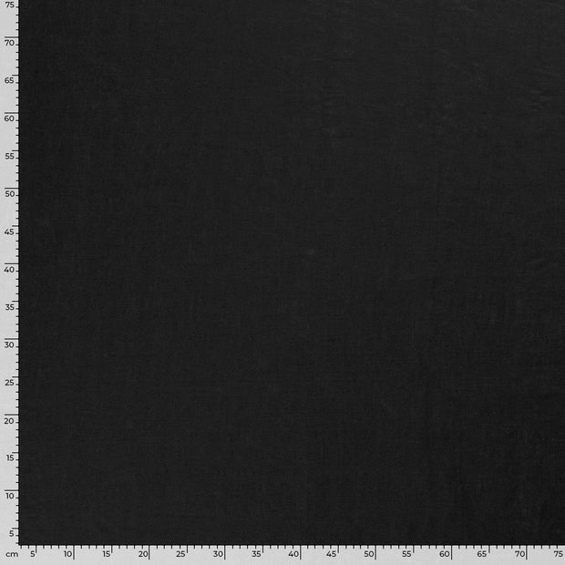 Pure linen fabric Unicolour Black