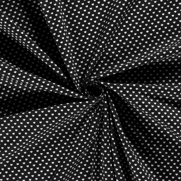 Popeline de Coton tissu Noir imprimé 