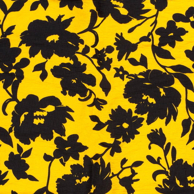 Viscose Nylon Crepe fabric Flowers Oker