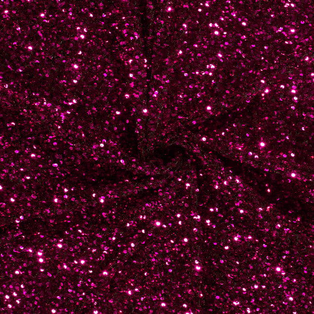 Velours tissu Fuchsia Paillettes 