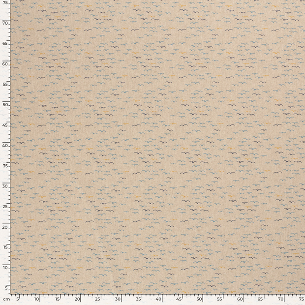 Panama tela Pájaros Blanco roto