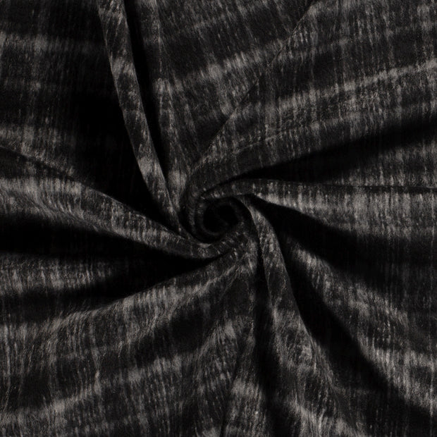 Jacquard fabric Black brushed 