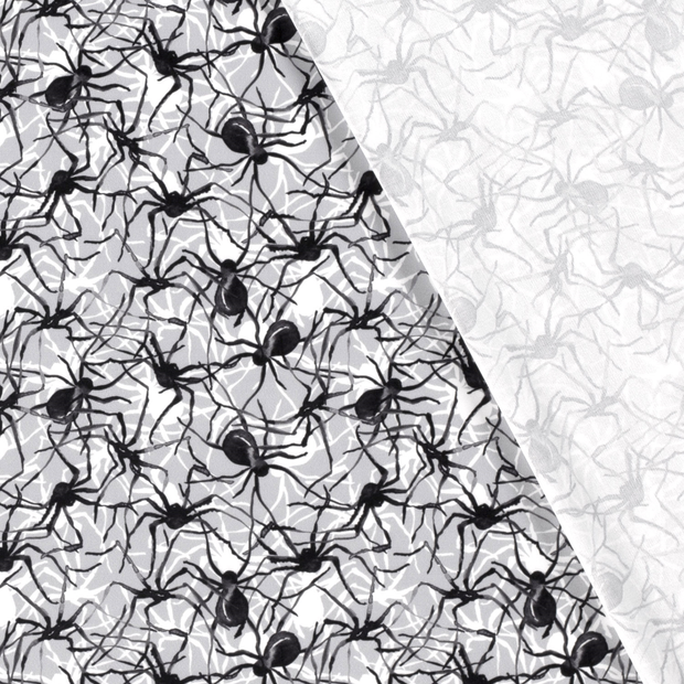Polyester Jersey fabric Spiders printed and foil 