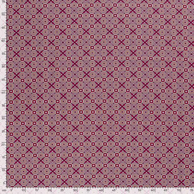 Cotton Poplin fabric Abstract Pink